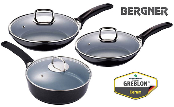 Bergner / Набор сковород Bergner BG-8633G из 3-х предметов