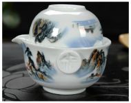 Гайвань с пиалой из костяного фарфора Гайвань с пиалой из костяного фарфора