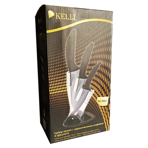 Kelli / Набор керамических кухонных ножей Kelli KL-2041
