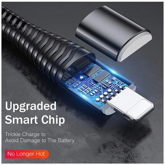 USB кабель ROCK 3.0A Lightning для быстрой зарядки iPhone, iPad, iPod